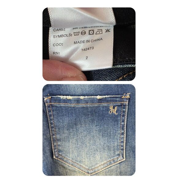 Grace & Lace Distressed Skinny Jeans Womens Frayed Hem Streetwear Hipster Size 2 - Picture 4 of 4